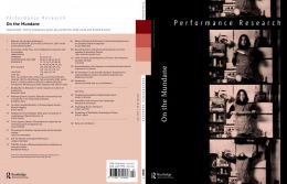 Back cover of Performance Research: Volume 28 Issue 4 - On the Mundane